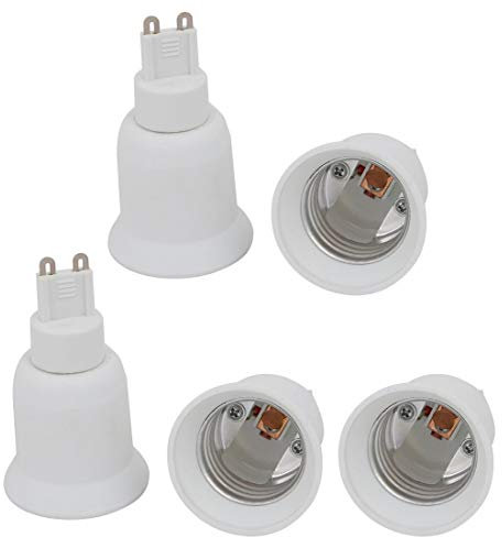 5 adattatori convertitore da G9 a E27 per luce bianca, da G9 a E27
