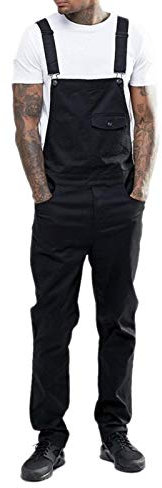 Cicilin Salopette da Uomo in Denim Pagliaccetti Jeans Moda Slim Pagliaccetti Tute (Nero M)