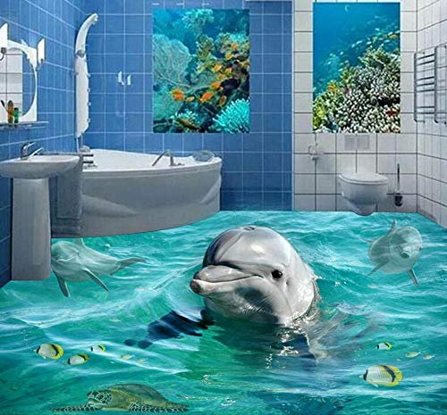 3D Custom Wandaufkleber schönen Dophin Bodenbelag Malerei Foto Wallpaper für Wände Wohnkultur Wandbild nach 250 * 175cm