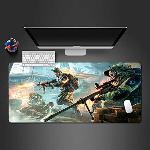 KJXNED - Tapis de Souris Gaming XXL 800x300 mm Guerre De Movie City Gamer Mouse Pad Surface Antiderapant Base en Caoutchouc Antidérapante pour Gamer PC et Ordinateur Portable