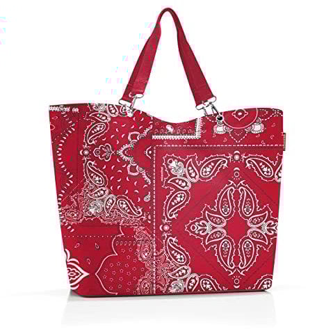 reisenthel shopper XL bandana red – Geräumige Shopping Bag und edle Handtasche in einem – Aus wasserabweisendem Material
