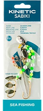 Kinetic Sabiki Scandic #1/0 Pearl/Green/Yellow