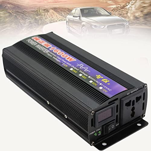 Convertisseur 12V 220V,Convertisseur Pur Sinus 1000W 1600W 2000W 2600W 3000W 4000W 5000W 6000W Voiture Power Inverter DC 12V 24V 48V 60V vers AC 220V 230V Transformateur Tension (12V,1600W)