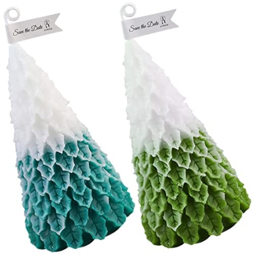 Operitacx 2pcs Christmas Tree Candles Chrismas Christmas Tree Shaped Candle Santa Scented Candles Holiday Candles Unscented Tea Lights Candles Christmas Fragrance Set Paraffin Soybean