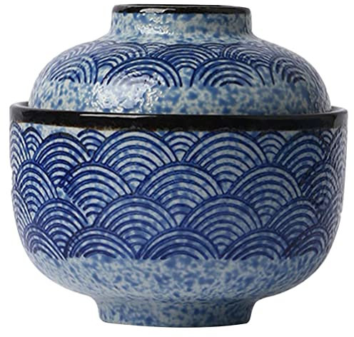 UPKOCH Japanische Keramik SuppenschüSsel Mit Deckel, 250ml, Multifunktionale Ramen SchüSsel FüR Zuhause, Mikrowellen- Und SpüLmaschinenfest