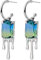 Silber Farbe Quadrat Bunte Zirkon Lava Tropfenform Ohrstecker 1St