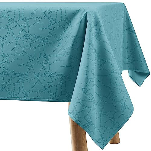 Filumi Tischdecke 80x80 cm Blau Abwaschbar Für Indoor Outdoor Marmormuster Manil