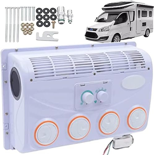 TsoLAY Elektrische LKW Rv Dachklimaanlage, Universelles Auto-HäNge-Klimaanlagen-LüFter-Set, Mini-Klimaanlage FüR Auto, Wohnwagen, LKW, Elektrische Parkklimaanlage, Wohnmobil-24V