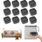 Lot de 12 Rehausseur Pieds de Lit Reglable, Rehausseur Pied de Lit Empilables en Plastique 3,5 cm, Pied Rehausseur Meuble avec Sac de Rangement en Filet, Hauteur Réglable, pour Lit, Table, Chaise
