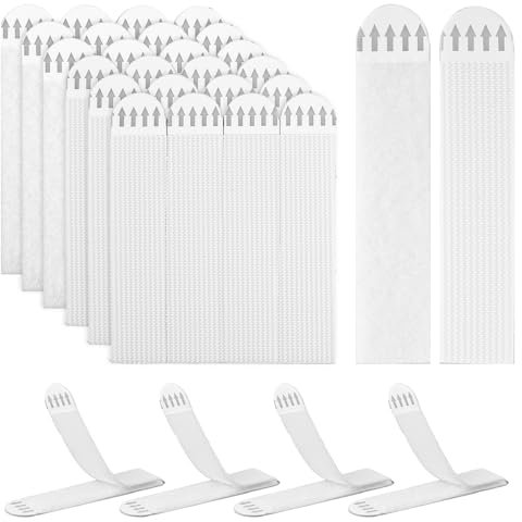 Amaxiu 12 Paare (24 Streifen) Poster Strips Klebenagel für Bilderrahmen, Bilder Aufhängen Ohne Bohren Poster Klebestreifen, Klebehaken Bilder, Wand Bild Aufhänger für Dekorationen (9.2×1.9cm)