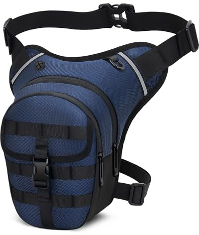 VOBUKE Marsupio Gamba Moto Impermeabile Borsa Cosciale Moto Oxford per Uomo Donna Sportivo Marsupio Tattico Borsello Laterale Bike 4 Tasche per Arrampicata, Trekking, Ciclismo, Pesca