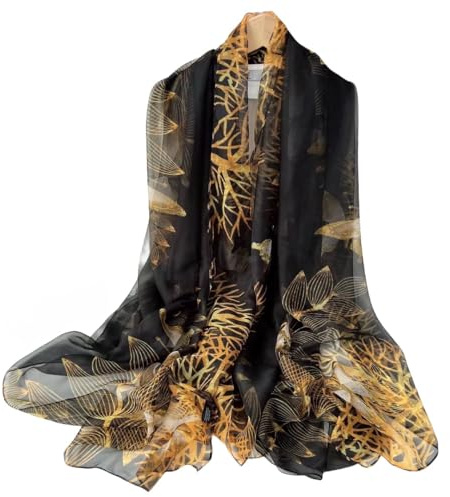 WaJuemy Seiden-Gefühl Schal für Damen, leicht, groß, modisch, elegant, Kaschmir, eleganter Schal, Sonnenschutz-Wraps