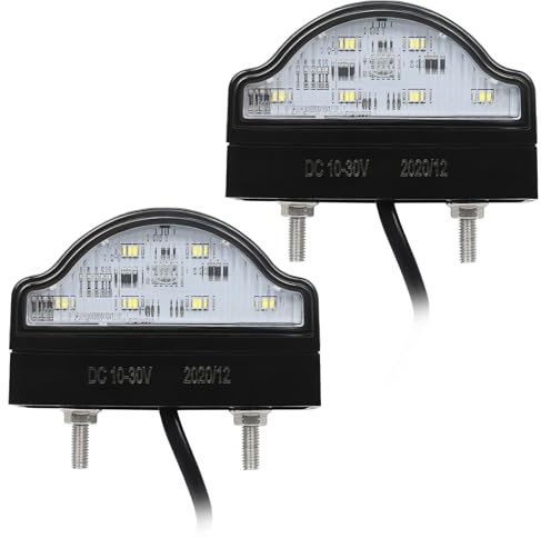 Qiping LED Kennzeichenbeleuchtung,12/24V Universal Kennzeichenleuchte mit E-Mark Zulassung für LKW PKW Anhänger RV