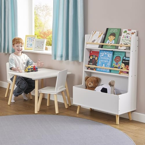 Liberty House Toys Kids White Bookcase and Toy Storage Cabinet, H900 x W680 x D320mm