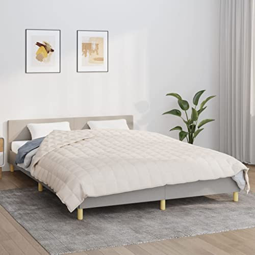 AJJHUUKI Home Outdoor Sonstige Gewichtsdecke, Hellcreme, 220 x 230 cm, Kingsize, 11 kg Stoff
