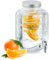 Relaxdays Dispensador de Bebidas con Soporte, Grifo y Tapa, 5 L, Cristal, Surtidor de Limonada y Agua, Transparente, 27 x 17 x 23 cm