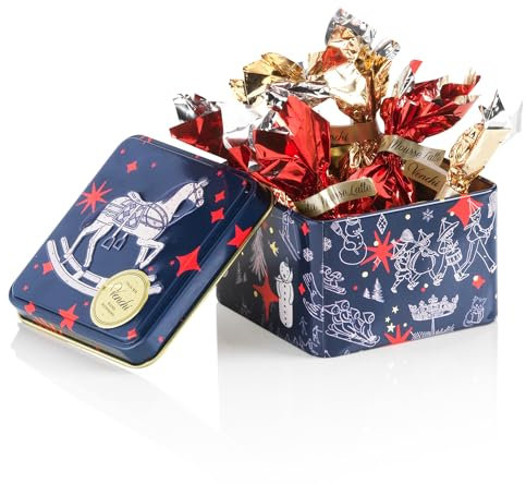 Venchi - Colección Navidad - Paquete con lata pequeña de Navidad con bombones Cometa surtidos, 73 g - Idea de regalo - Sin gluten