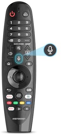 Universal Voice Fernbedienung für 2017-2024 LG Smart TV mit Zeigerfunktion, Sprach Ersatzfernbedienung Kompatibel mit LG Fernseher AN-MR20GA MR19BA MR18BA MR650A mit Movies und Netflix Tasten