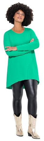 Angel of Style Damen große Größen Übergrößen Plus Size Longshirt, Bequeme Passform, Rundhals, Langarm maigrün 54 832033455-54
