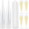 VicBou 50 Pcs Plastic Champagne Flutes Cups, 150ml Premium Elegant Clear Plastic Champagne Flutes, Reusable Stemmed Party Wine Cups for Garden Wedding Anniversary Shower Parties(5 x 17cm)