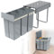 Froadp Einbau Mülleimer Küche Abfalleimer Ausziehbar Müllsammler 3 Fächer Mülltrennungs-System Vollauszug mit Teleskopschienen 48 x 26 x 41.8 cm -3x10L