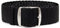 ClassicWatchStraps Perlon Uhrenarmband | Schwarz - 24 mm - Schließe: Silber Gebürstet | Nylon | Ersatz-Armband