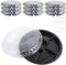 ZOFUN 10 Pcs Serving Trays for Parties, 31.5 x 5 cm Fruit Divided Serving Trays with Lids & Plastic Forks, Catering Compartment Trays with Lids, Airtight Food Trays for Party, Food, Appetizer