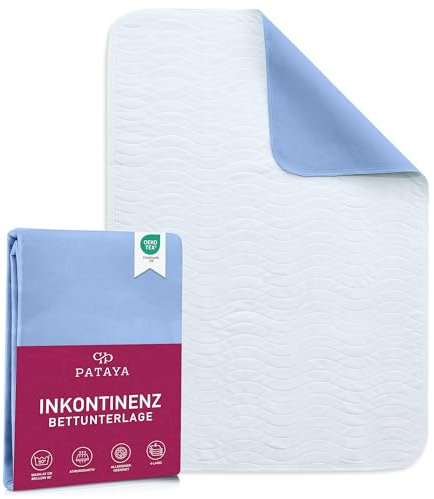 Pataya Inkontinenzunterlage waschbar 75x90 - wasserdichte Matratzenschutz Matratzenauflage nässeschutz Bett Inkontinenzauflage Bettunterlage (75x90 cm)