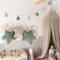 LILIMAUS Sternen Wimpelkette Stoff [mit Goldapplikation in 12 Farben] Wimpelkette Kinderzimmer - 100% Baumwolle Handmade - Wimpelkette Musselin - Hausbett Deko Mädchen & Jungen - Deko Babyzimmer