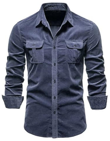 Shirt Herren Persönlichkeit Gutaussehend Modeshirt Klassisch Trend All-Match Longsleeveshirt Leichte Komfortabel Casual Longsleeve Tops D-Navy L