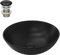 LuxeBath Waschbecken Keramik rund Ø 400x145 mm Schwarz mit Ablaufgarnitur Schwarz, Aufsatzwaschbecken für Badezimmer/Gäste-WC, Modernes Aufsatzbecken, Waschtisch Waschschale Waschplatz Handwaschbecken