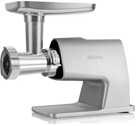 ZEEGMA MOLEN MASTER Tritacarne da Cucina Elettrico Potenza 2500 W 3 Dischi in Acciaio inox Accessorio per insaccare Tagliaverdure Modalità Reverse