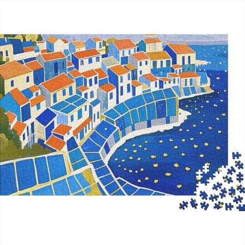 Puzzle 1000 Teile Mosaik-Stil-Dorf Holzspielzeug Für Erwachsene & Kinder, Klassische Puzzles, Herausforderungsspielzeug, Wohnkultur, Geschenkideen 1000pcs (75x50cm)