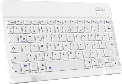 Générique Clavier Souris sans Fil, Clavier Bluetooth Universel Portable Ultra - Mince Rechargeable, Clavier sans Fil, pour iOS iPad/Tablette/PC/iOS/Android/Windows/Samsung/Lenovo FR QWERTY