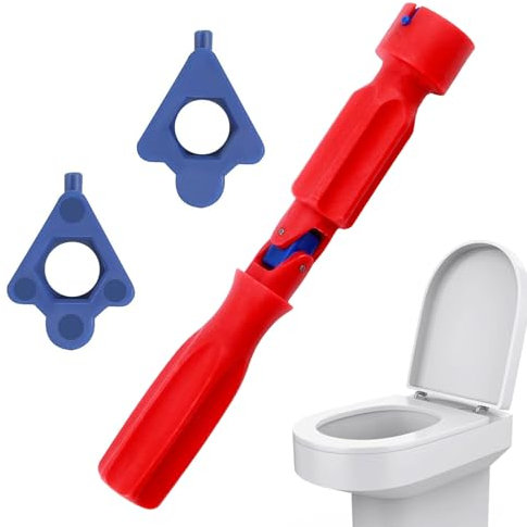 1Pcs Toilet Seat Spanner Plumbing Tools - Toilet Seat Removal Installation Wrench with 1 Replacement Head, for 10/13/17mm Professional Universal Plastic High-Strength Installation Key