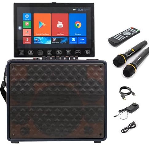 Professional karaoke, portable speaker 14.4-inch touch screen, used for home and outdoor singing, dancing, parties, watching movies, supporting Bluetooth/TF/USB/AUX/TWS/wifi/connection to TV