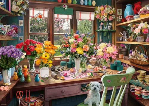 Ravensburger My Haven No.13 – The Flower Arranger’s Shed 1000 Piece Adult Jigsaw Puzzle by Artist Steve Reed