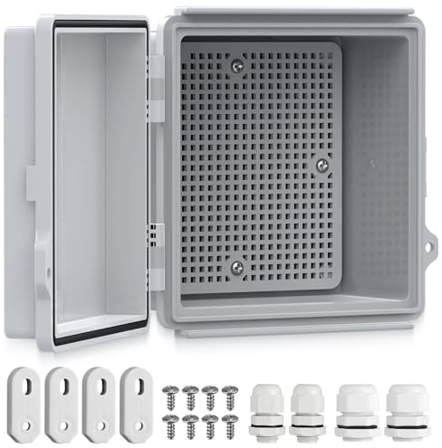 KAMTOP Caja Eléctrica Estanca IP67 ABS Opaca Caja de Conexiones Impermeable Exterior para Ocultar Enchufes Cableado Jardín Piscina Iluminación DIY