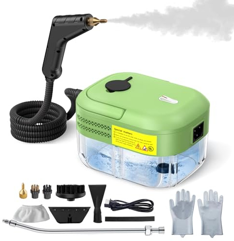 2200W Steam Cleaner, Handheld Steam Cleaner whit 1.2L Water Tank for Home Use, Fast Heat-Up in 10-15s, Portable High Steam Cleaners Machine for Cleaning Kitchen, Bathroom, Grout, Car