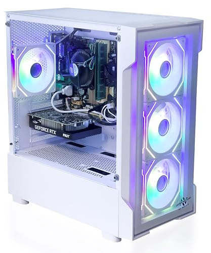 BIRMINGHAM AV Gaming PC – AMD Ryzen 7 5700X with RTX 5060 8GB, 32GB RAM, 2TB NVMe SSD, RGB Case, Windows 11 Pro - White