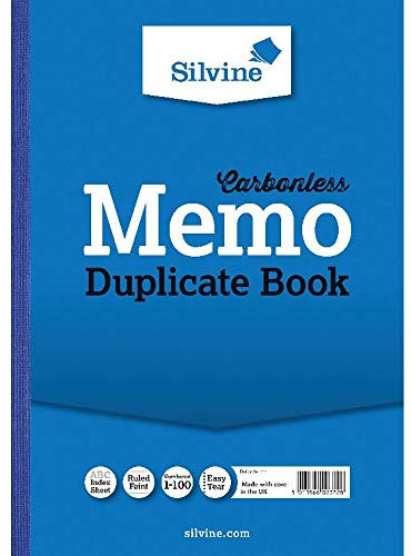 Silvine 714 Notizbuch mit kohlefreiem Durchschreibepapier 1-100 A4 3 Stück