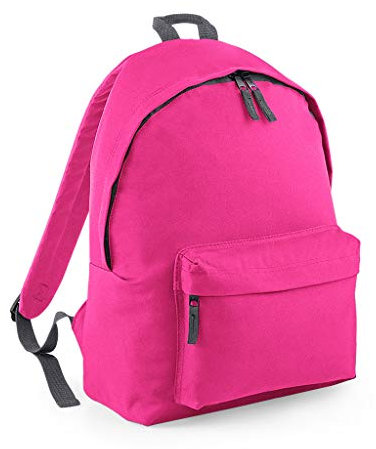BagBase BG125FUGP Original Fashion Backpack - Fuchsia/Graphite Grey, Medium