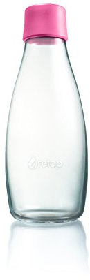 Retap ApS Grande Bouteille d'eau en Verre Borosilicate 0,8 Litre, Rose, 0.5 / Medium