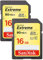 SanDisk Extreme 16 GB SDHC UHS-I U3 Memory Card, Twin Pack, Up to 90 MB/s Read
