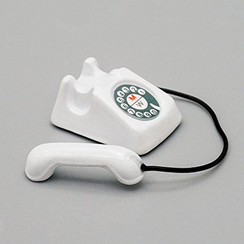 Odoria 1/12 Miniatur Telefon Puppenhaus Zubehör, Weiß