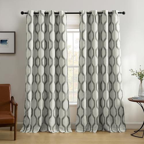 Elrene Home Fashions 26865901269 Blackout Room Darkening Grommet Linen Window Curtain Drape Panel, 52 x 95, Slate Gray, 52 W x 95 L (Pack of 1)