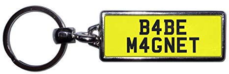 BABE MAGNET - UK Metal Number Plate Key Ring