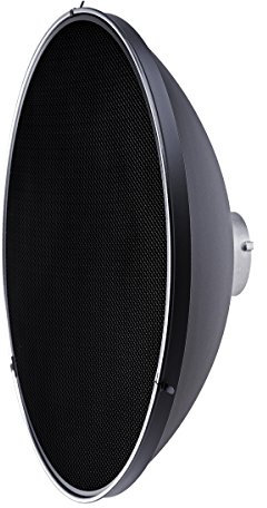 ayex Beauty Dish Lichtformer 55cm Silber für Studioblitze mit Bowensbajonett Inkl. Wabenvorsatz & Diffusor