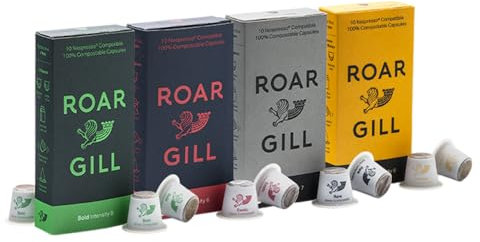 Roar Gill Espresso | 40 Capsules Compatibles avec le Système Nespresso® | 100% Compostable