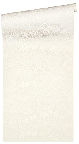 A.S. Création Architects Paper Vliestapete Absolutely Chic Tapete mit Blumen floral 10,05 m x 0,53 m metallic creme weiß Made in Germany 369727 36972-7